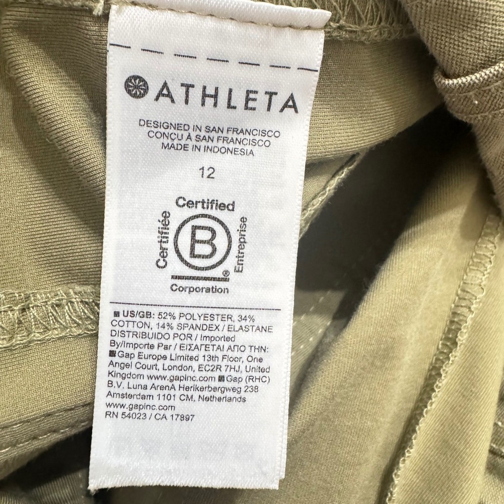 Athleta Skyline High Rise Barrel Leg Pant 12 Olive Branch Green - Picture 11 of 13